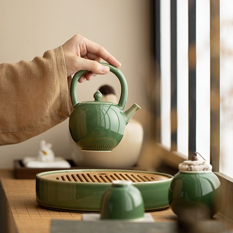 青璃釉圓月茶壺- 南山居