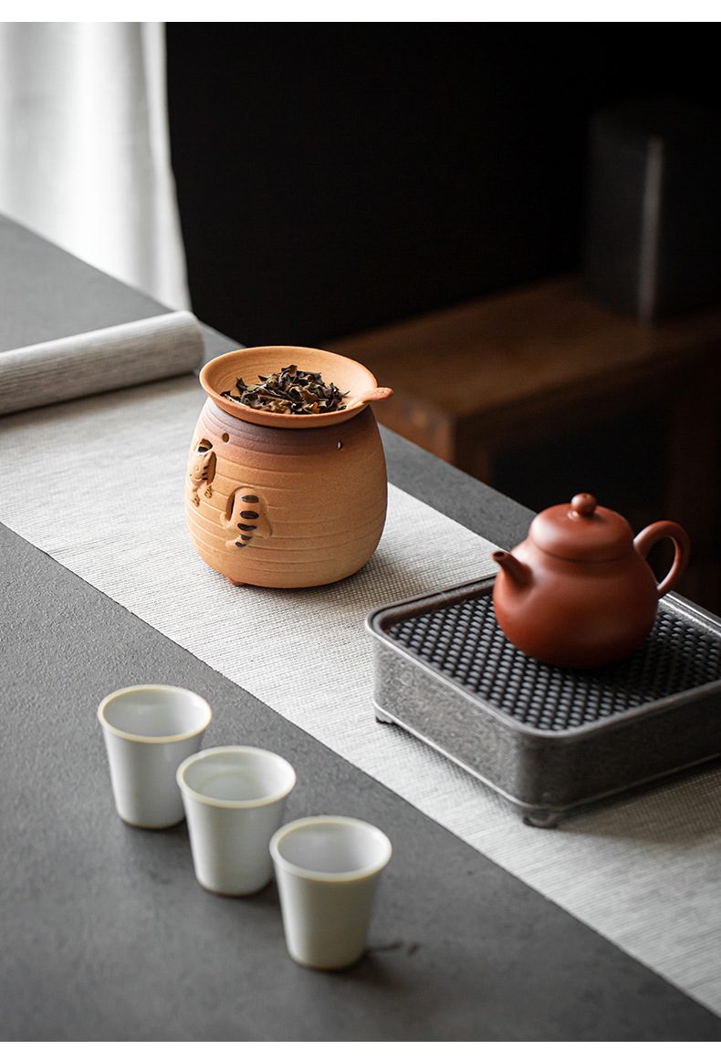 古早燒小貓烤茶爐，南山居手工陶製茶葉罐與紫砂壺組，設計古樸雅緻，展現東方茶道生活美學，是品茗與收藏的質感首選。