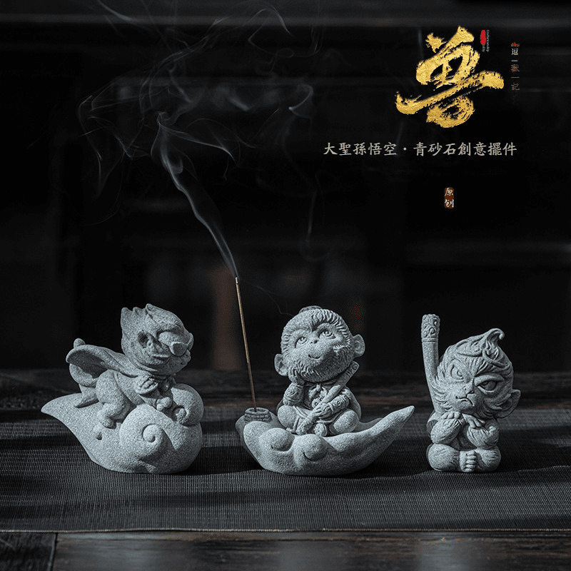 青砂石孫悟空茶寵擺件- 南山居