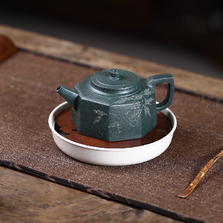 宜興紫砂壺原礦墨綠泥八方井欄茶壺(280ml) - 南山居