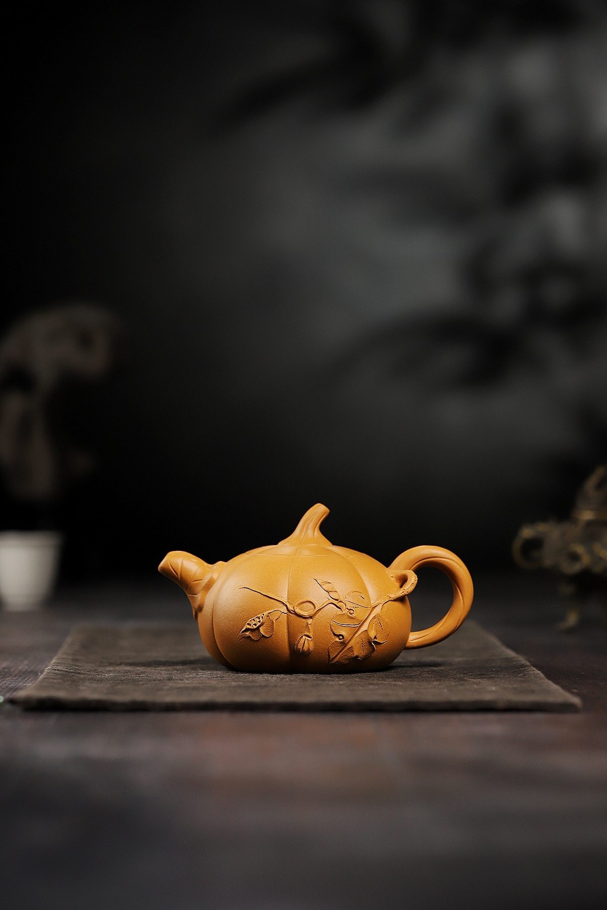 宜興紫砂壺原礦黃金段泥南瓜仿生壺(310ml) - 南山居