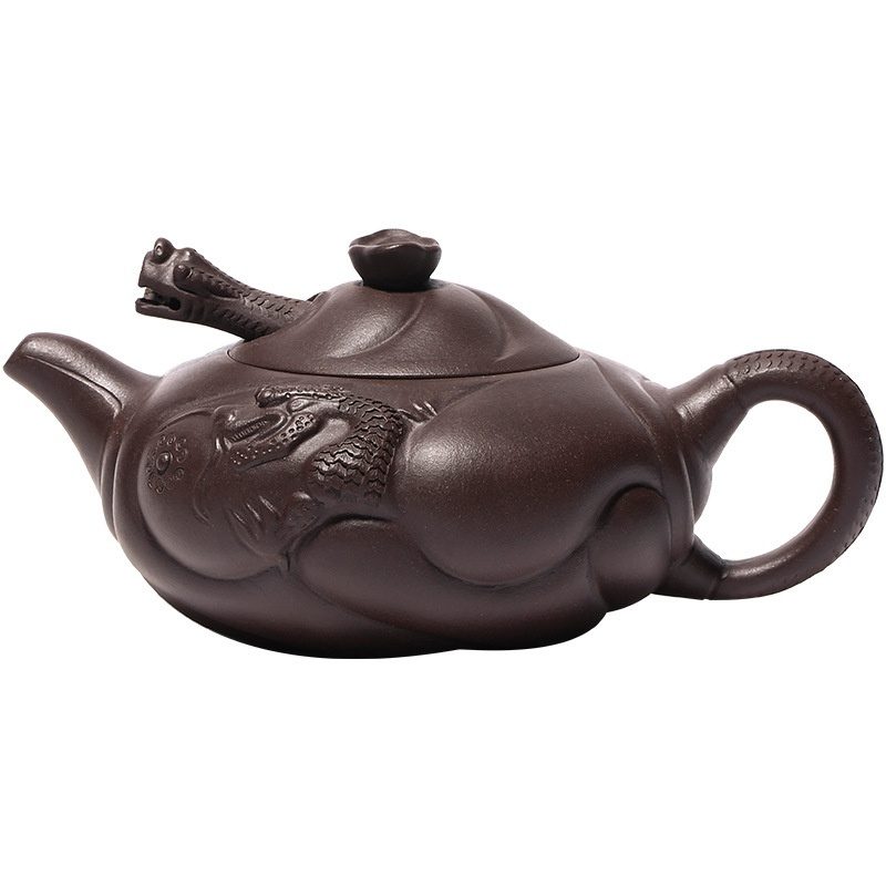 加】1471e 中国宜興 杏姨 銘 紫泥 急須 約9，9cm / 煎茶道具 唐