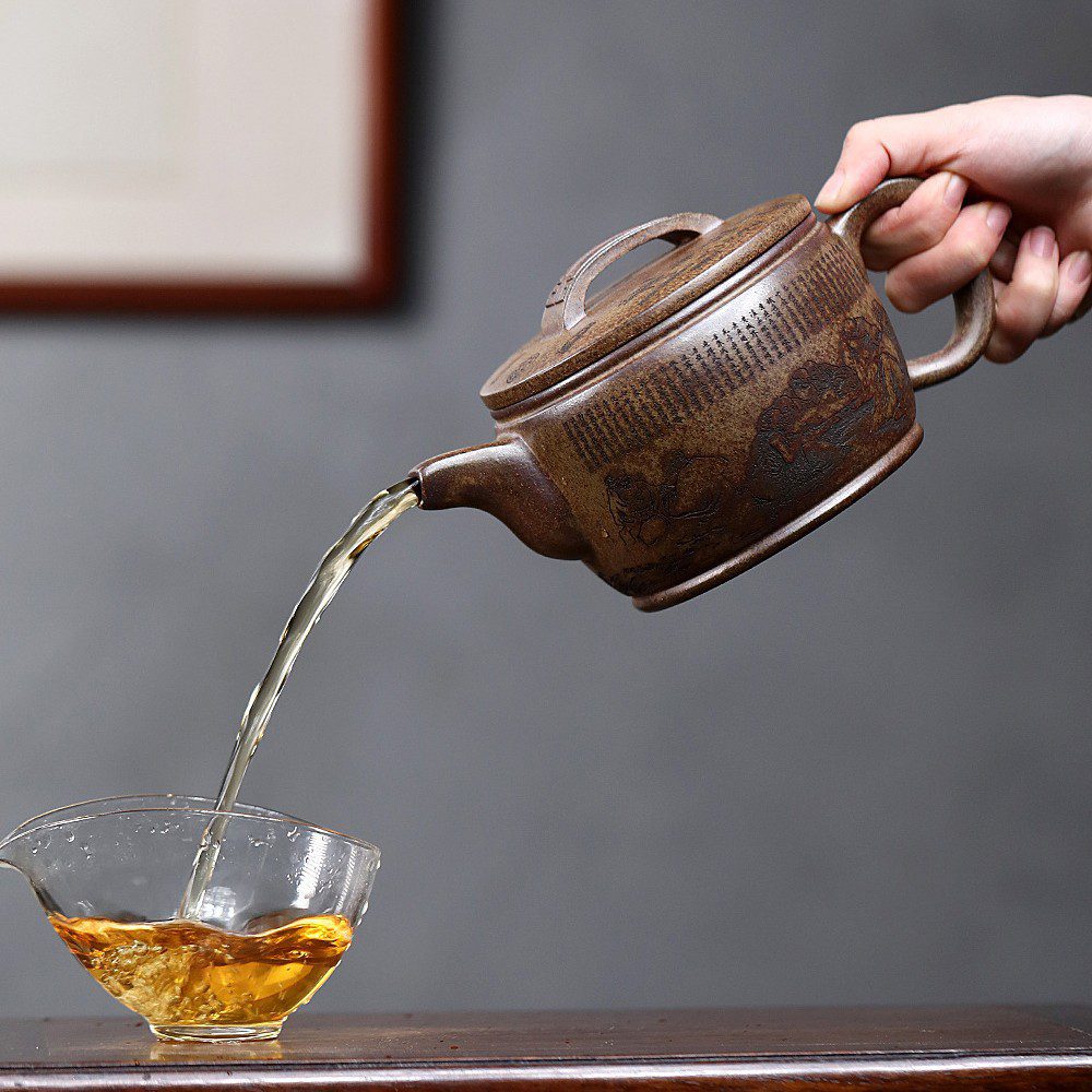 宜興紫砂壺原礦雲霧沉香泥觀自在漢瓦壺(600ml) - 南山居