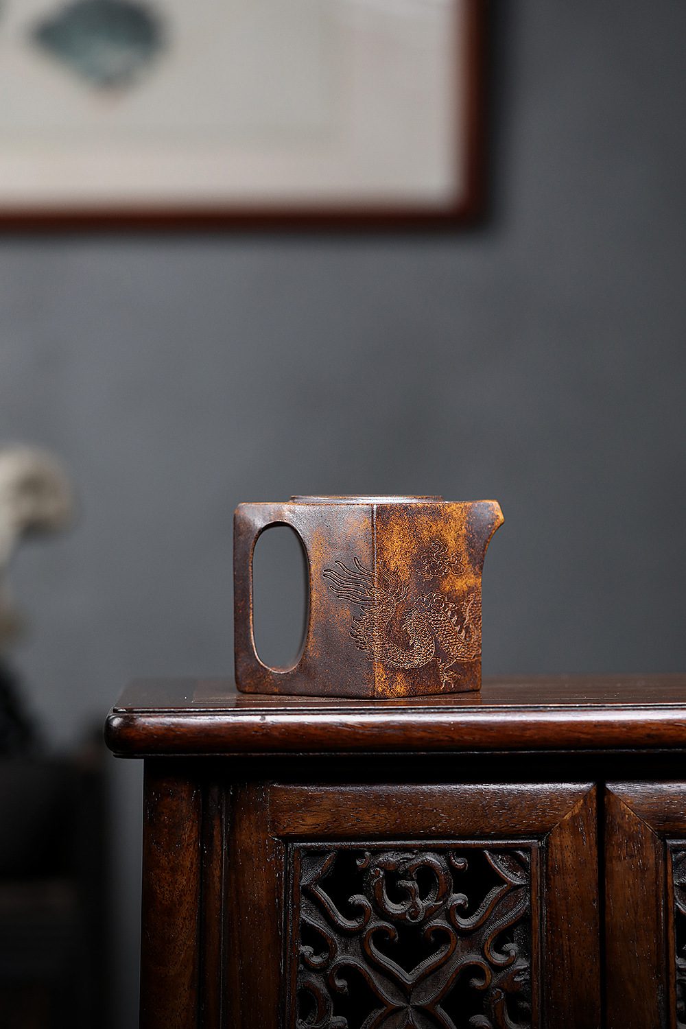 宜興紫砂壺原礦段泥陽羨四方壺(260ml) - 南山居