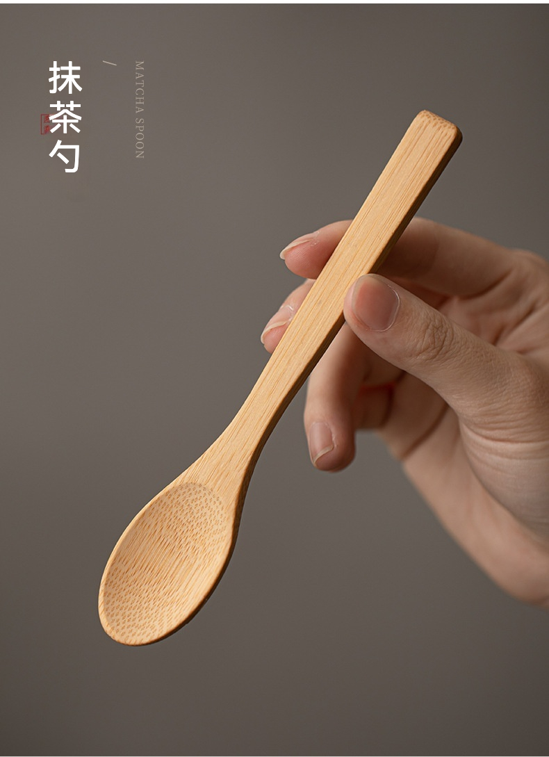 點茶 - 古窯日式抹茶八件組，南山居精選竹製抹茶勺，紋理清晰自然，為抹茶道增添質樸禪意。