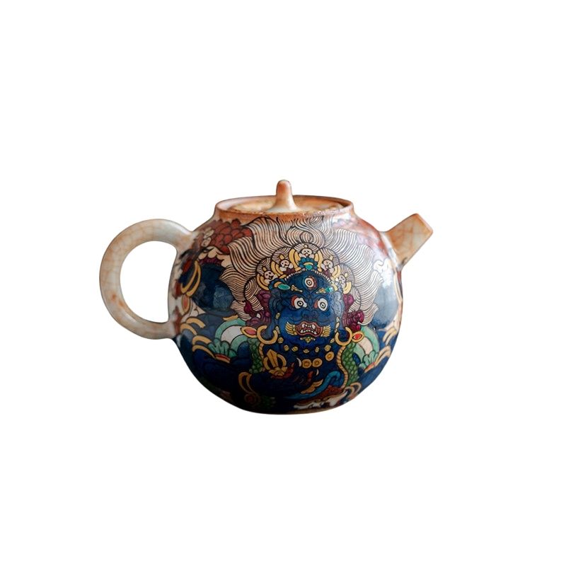 志野燒手繪唐卡茶具－ 大黑天茶壺- 南山居
