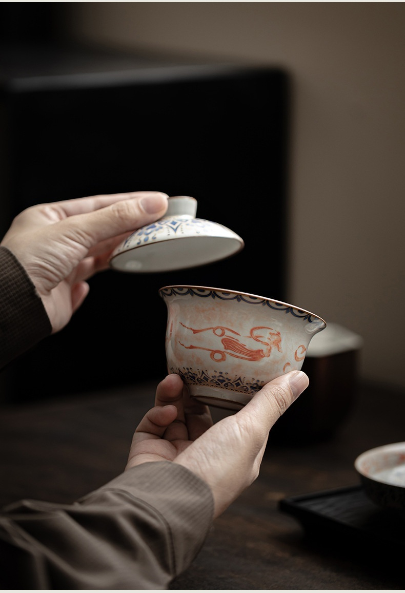 汝窯敦煌飛天元寶蓋碗 商品詳情圖 3