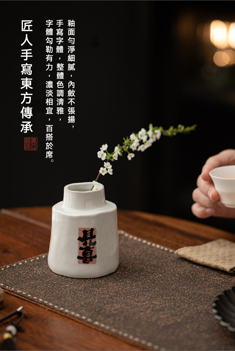 陶瓷水培花瓶 桌面擺件 綠植花插 商品詳情圖 4
