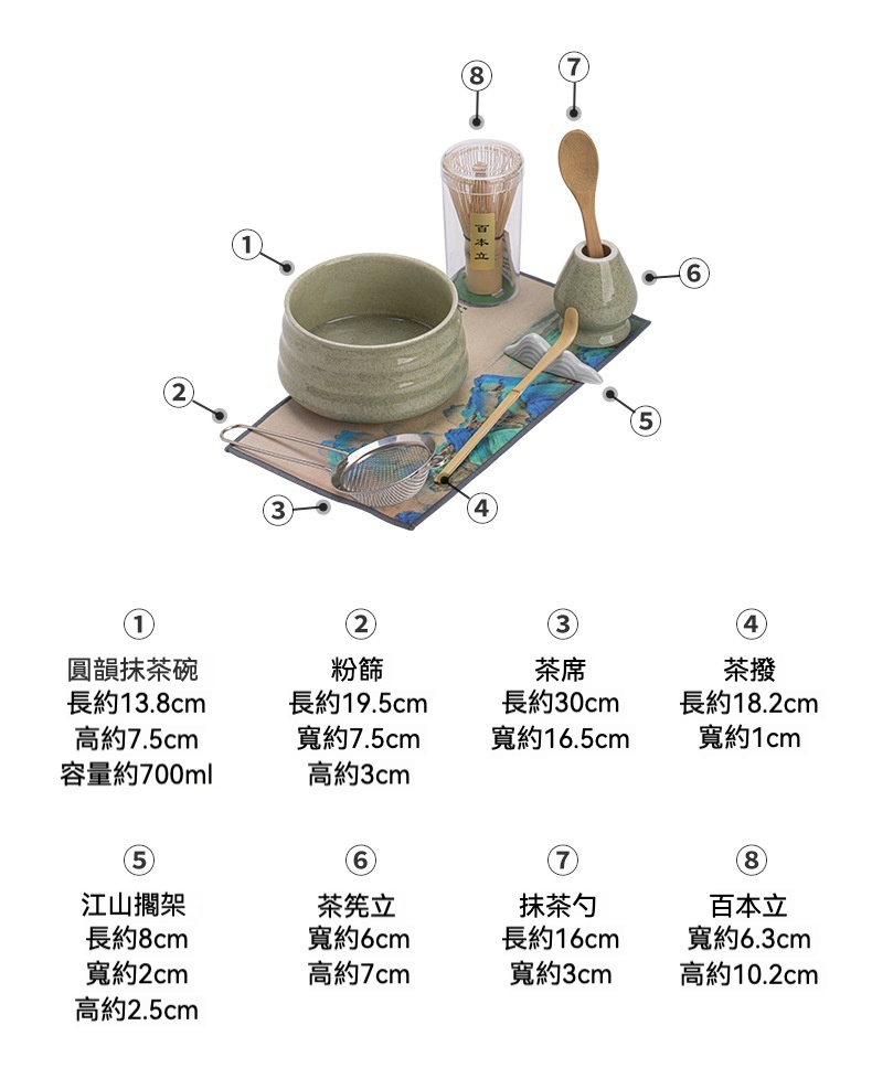 點茶 - 圓韻海浪紋日式抹茶八件組 商品詳情圖 7