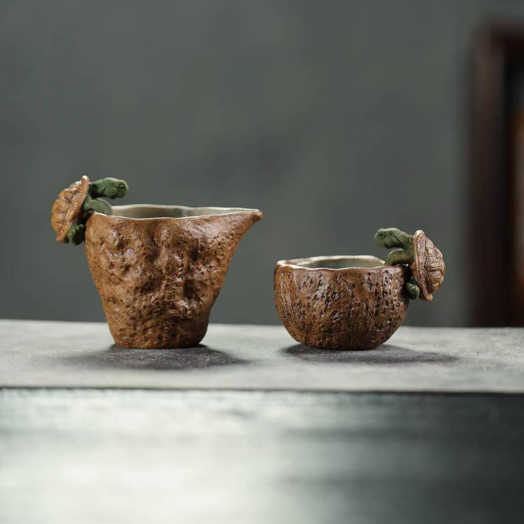 宜興紫砂烏龜公道杯品茗茶具組- 南山居