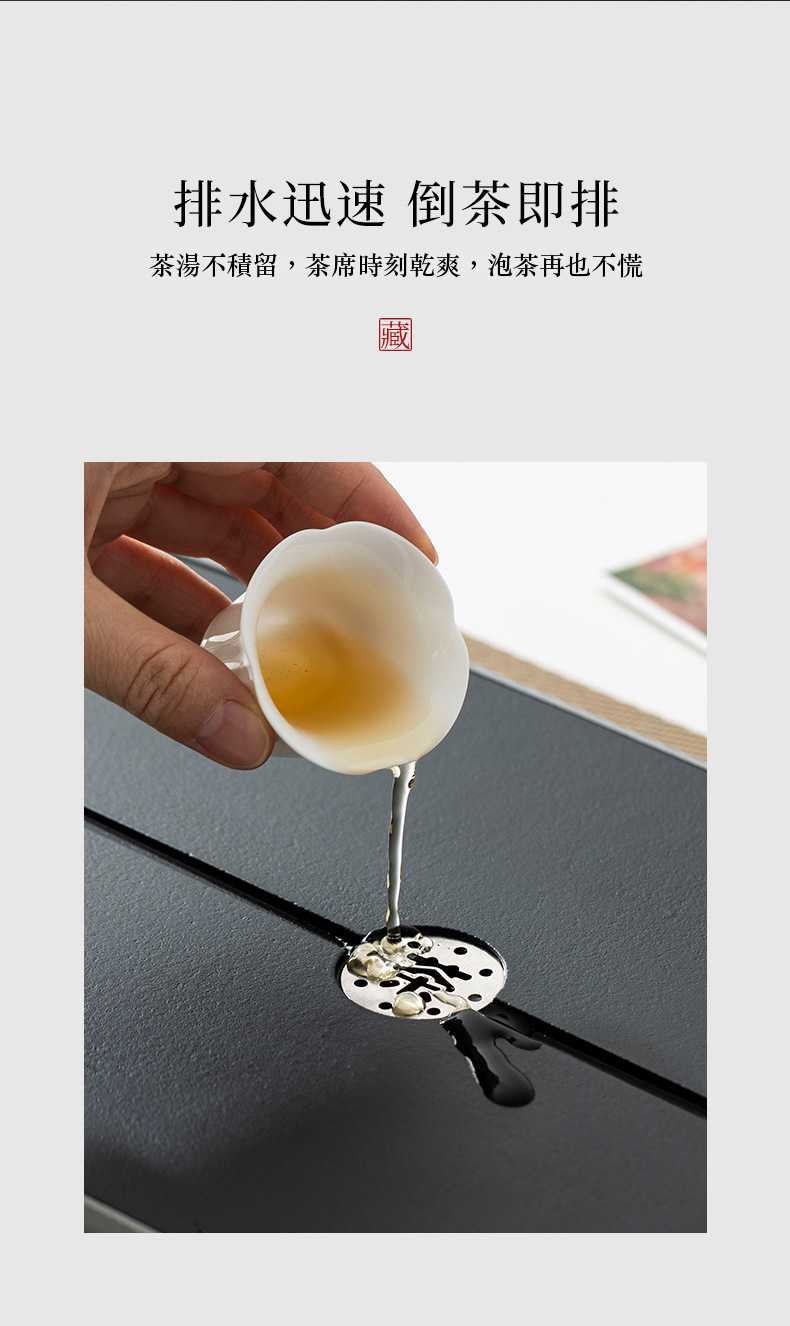 烏金石乾濕兩用簡約茶盤 商品詳情圖 12