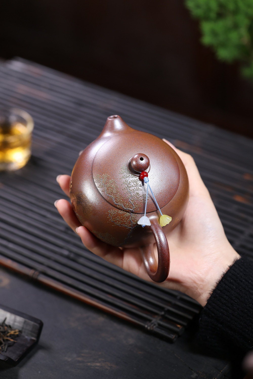 宜興紫砂壺原礦龍骨金砂松趣西施壺(290ml) 商品詳情圖 5