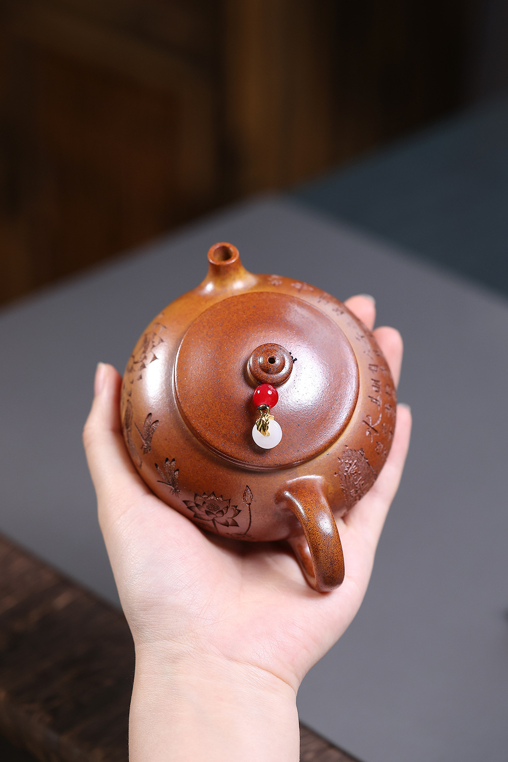 宜興紫砂壺原礦段泥愛蓮說寒江壺(200ml) 商品詳情圖 8