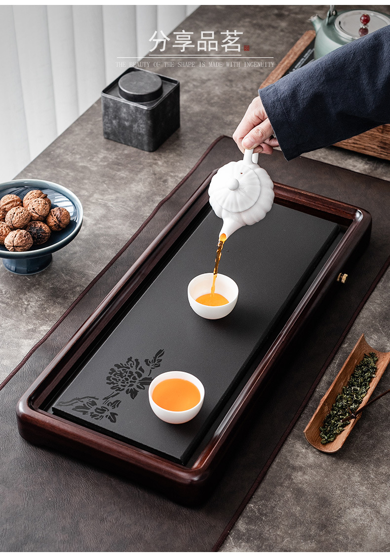 鑲嵌雙拼實木茶盤 商品詳情圖 3