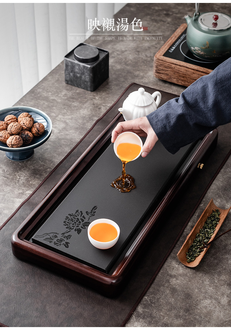 鑲嵌雙拼實木茶盤 商品詳情圖 4