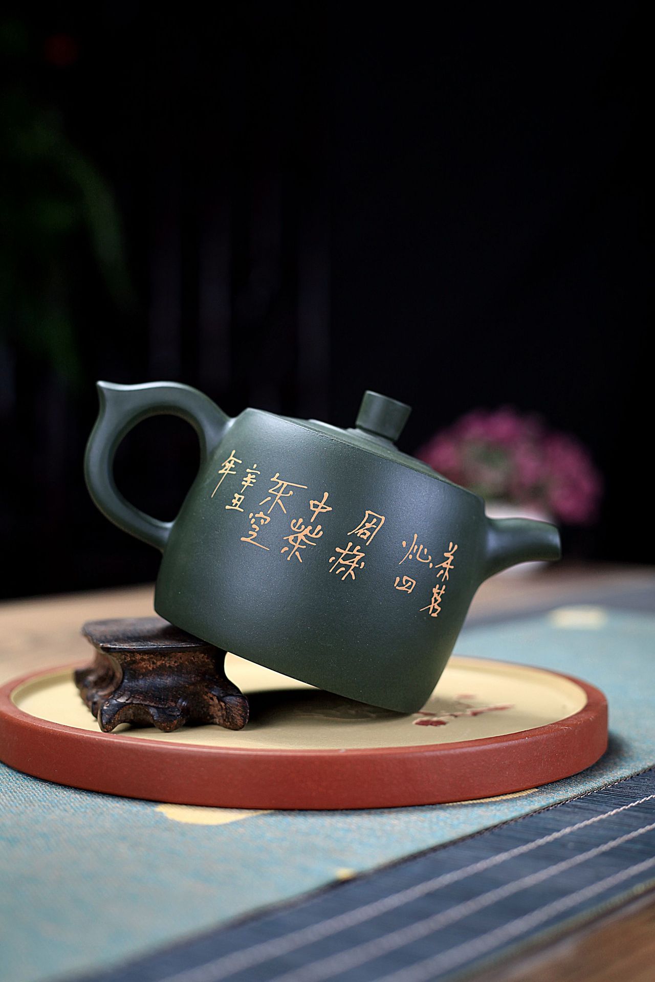 宜興紫砂壺原礦民國綠泥泥繪花鳥井欄壺(310ml) 商品詳情圖 11