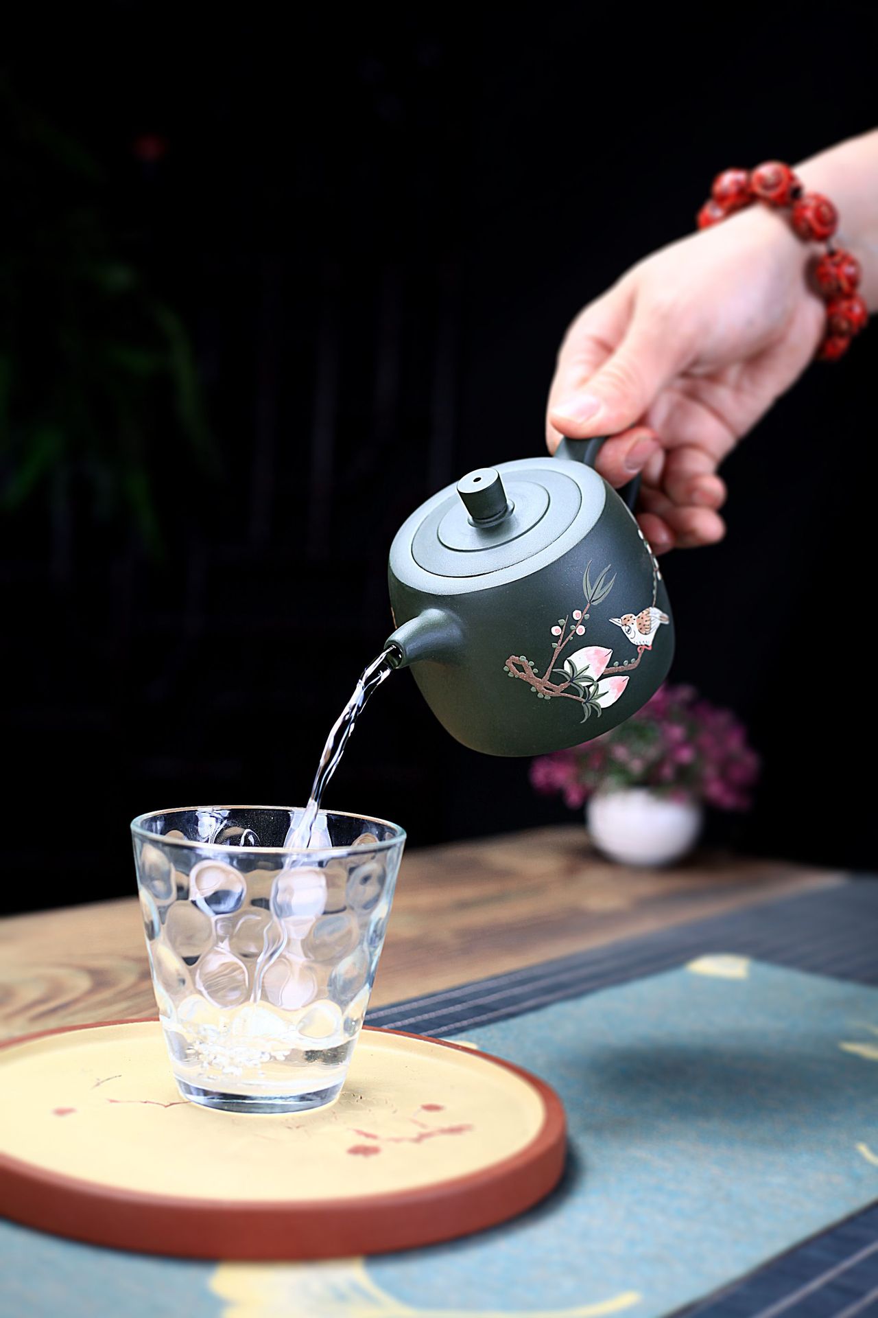 宜興紫砂壺原礦民國綠泥泥繪花鳥井欄壺(310ml) 商品詳情圖 15