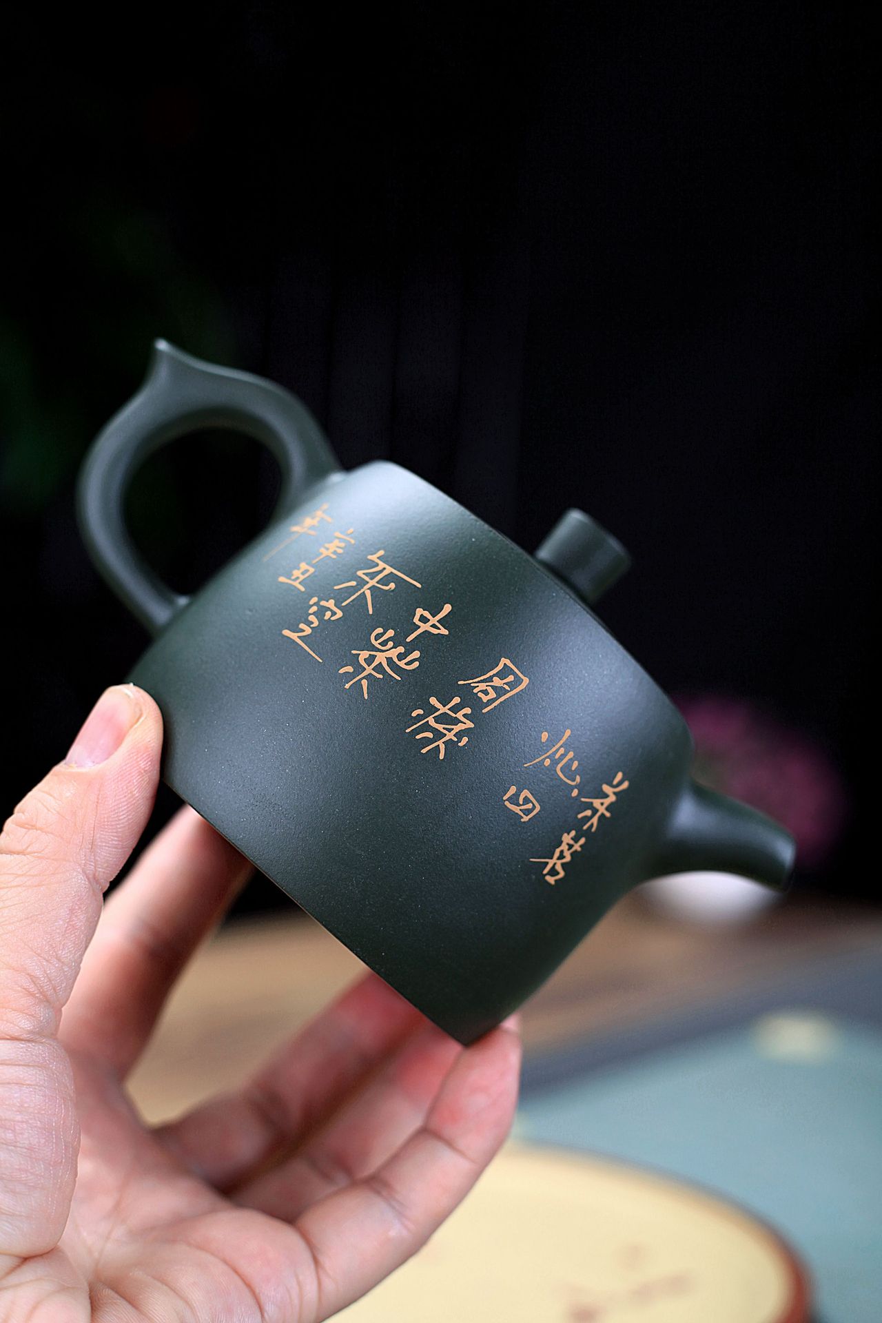 宜興紫砂壺原礦民國綠泥泥繪花鳥井欄壺(310ml) 商品詳情圖 5
