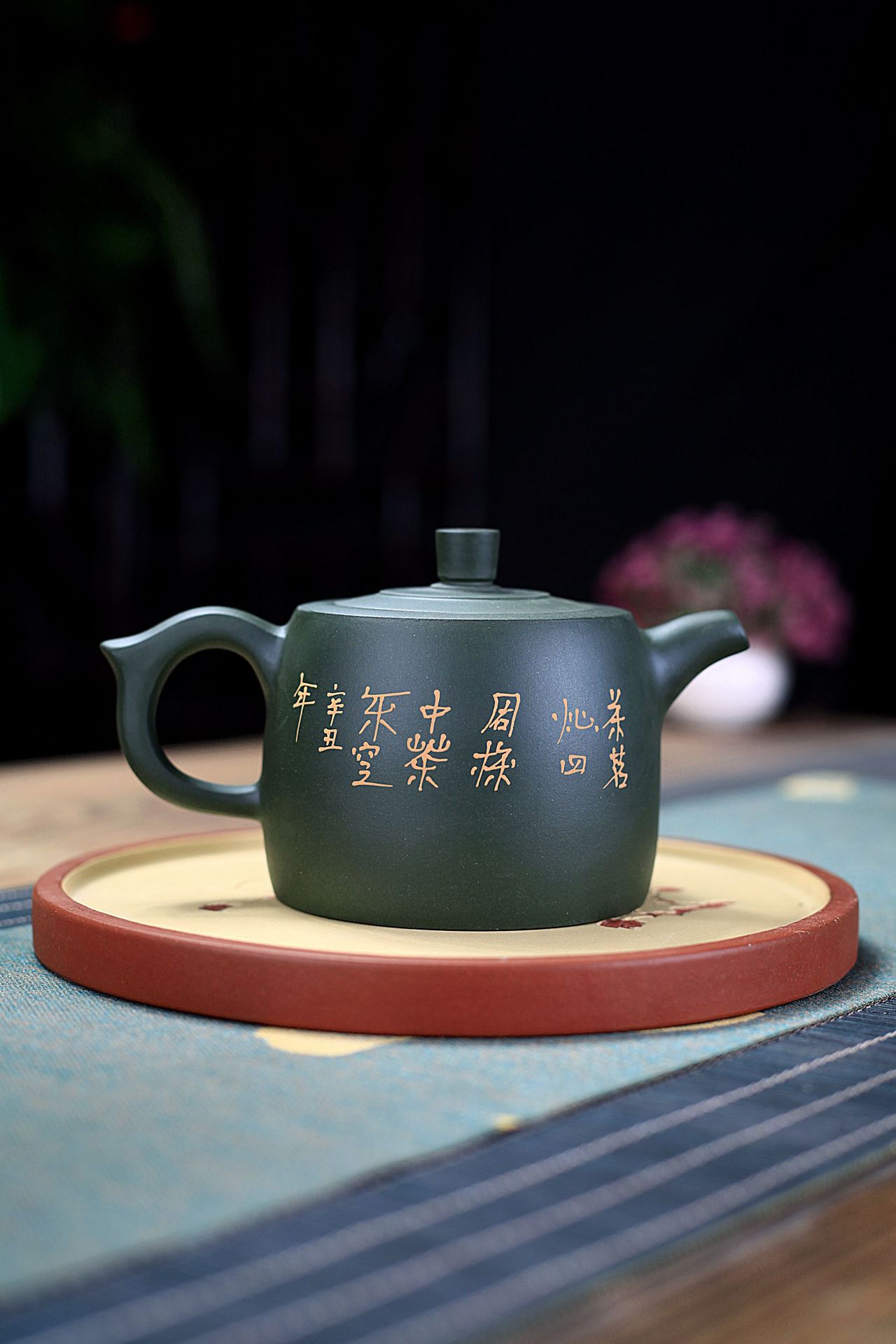 宜興紫砂壺原礦民國綠泥泥繪花鳥井欄壺(310ml) 商品詳情圖 9
