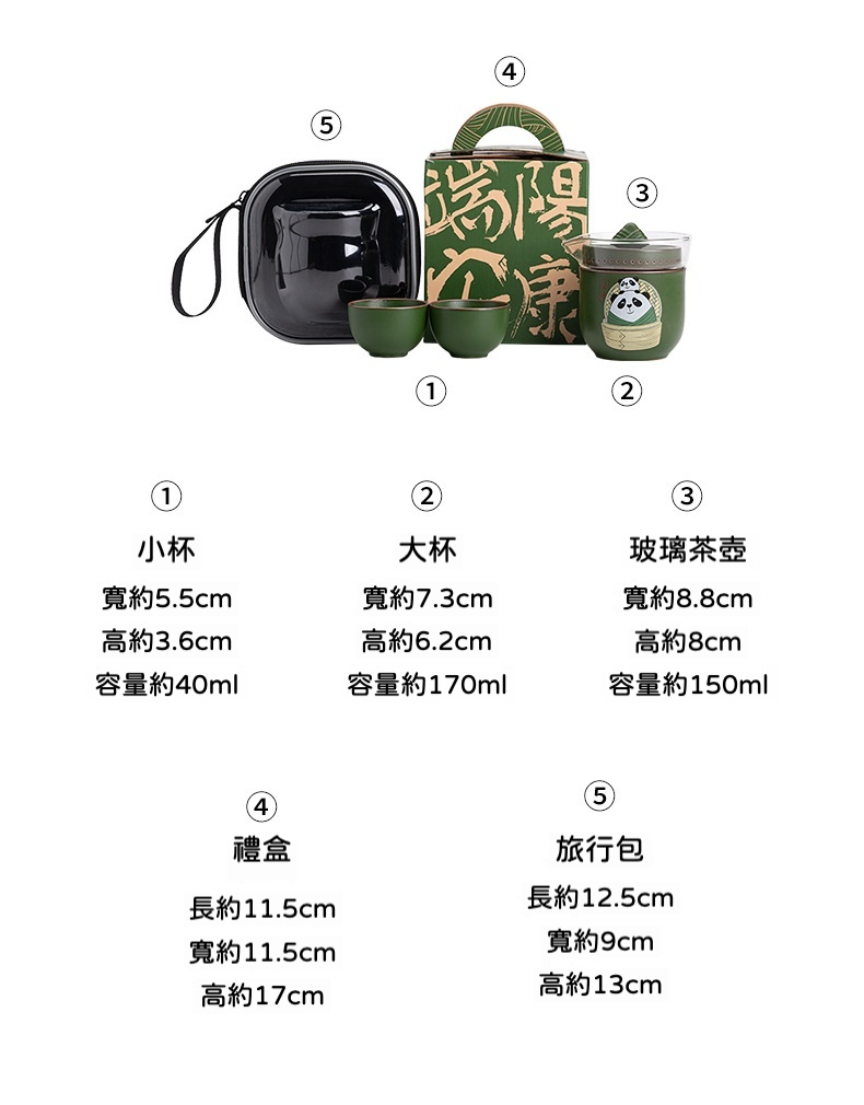 端午熊猫旅行快客杯套組禮盒 商品詳情圖 10