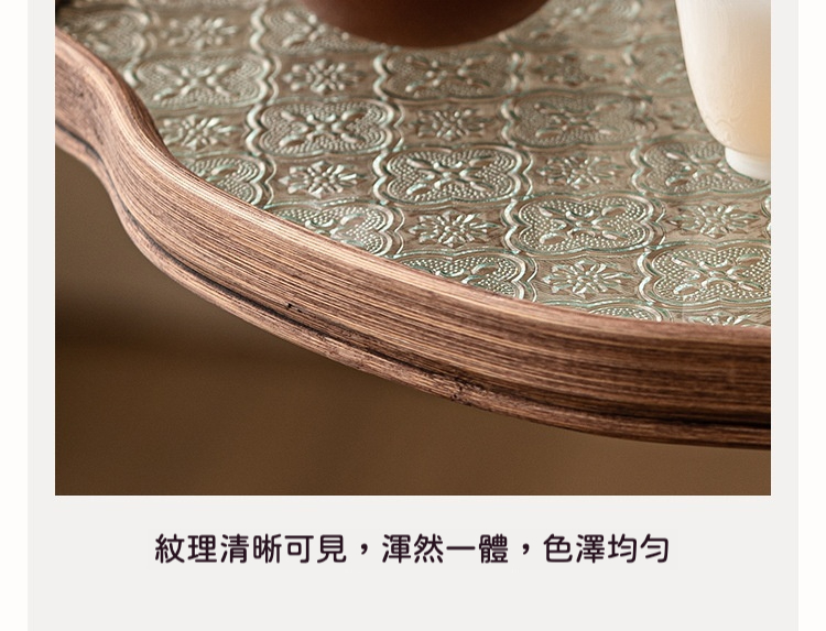 復古老竹海棠花玻璃茶盤 商品詳情圖 18