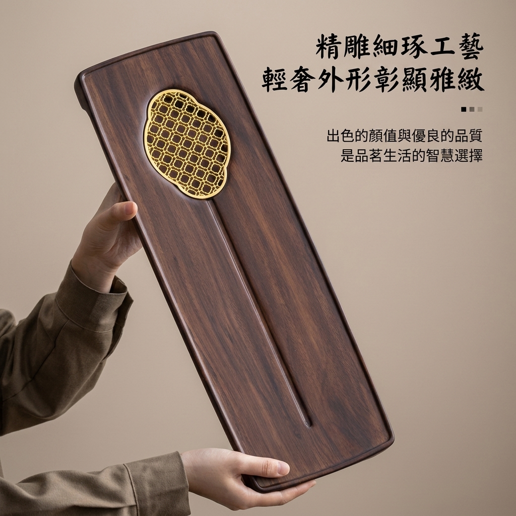 北美黑胡桃木實木輕奢泡茶盤 商品詳情圖 3