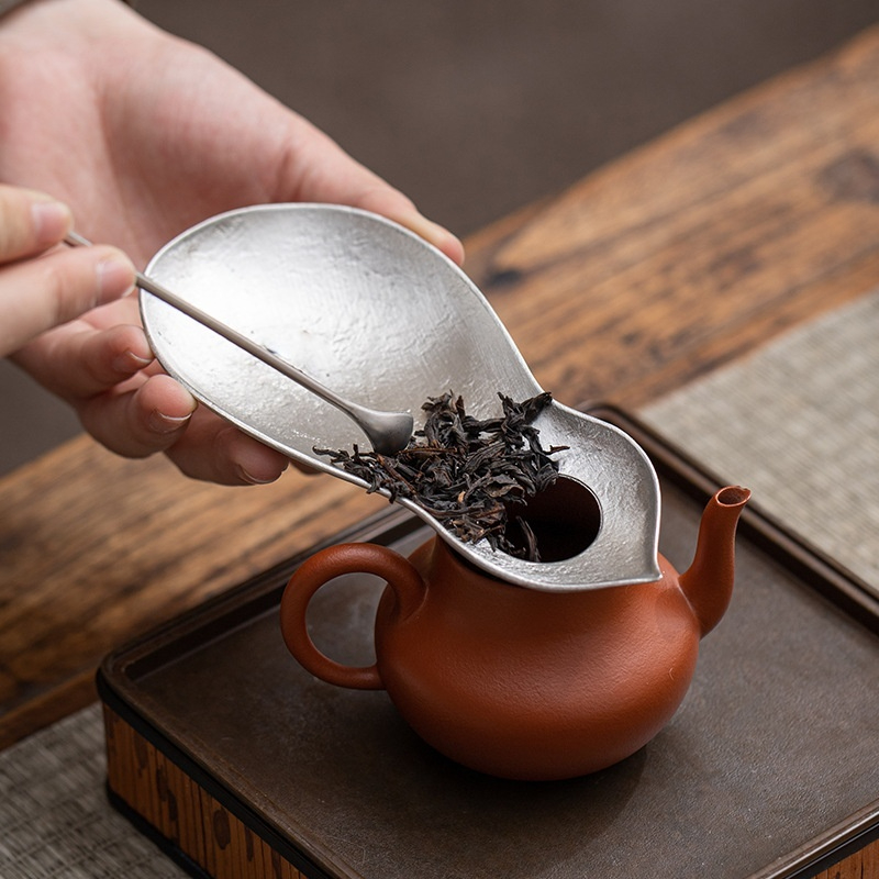 純錫茶則手工茶匙茶道六君子茶荷茶賞功夫茶具配件- 南山居