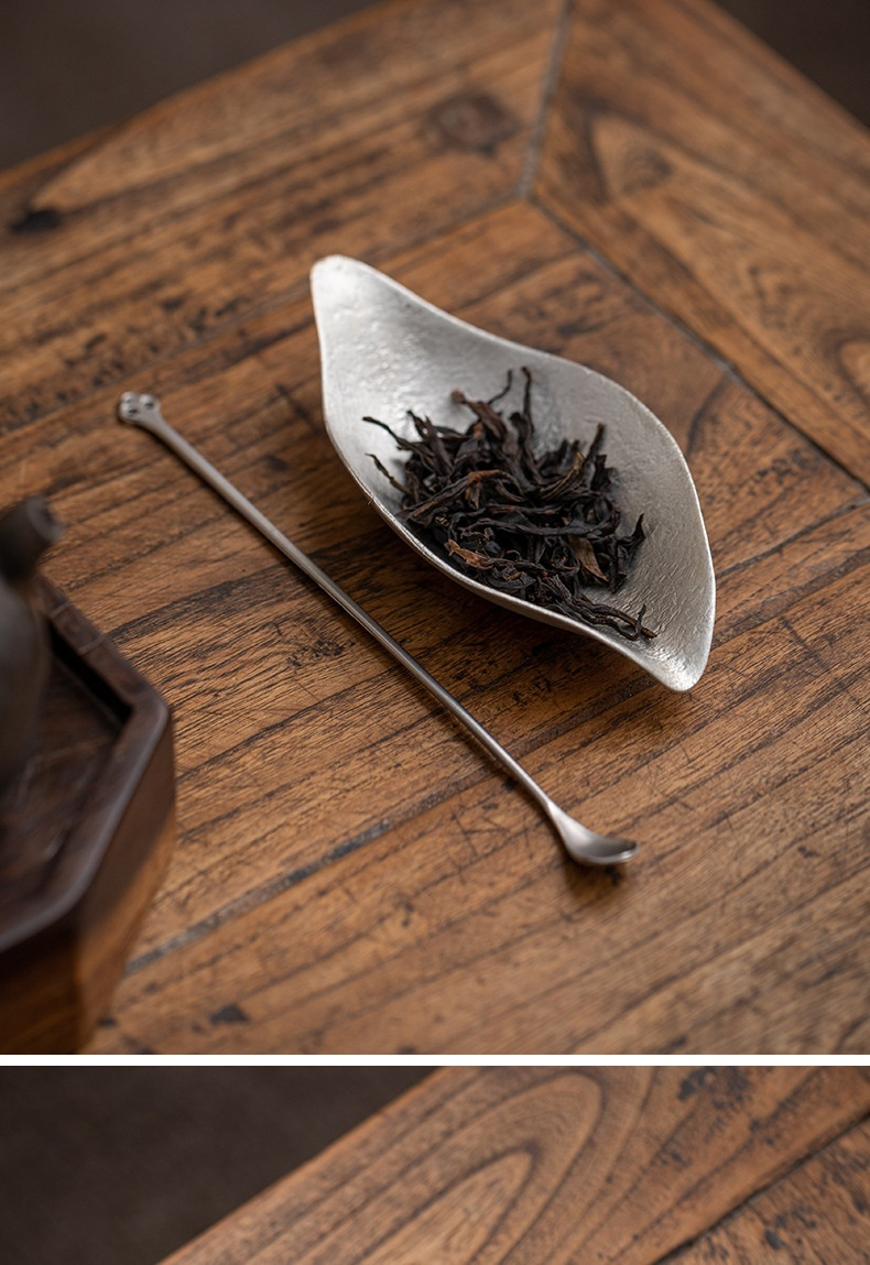天然錫製禪意荷葉茶則 商品詳情圖 3