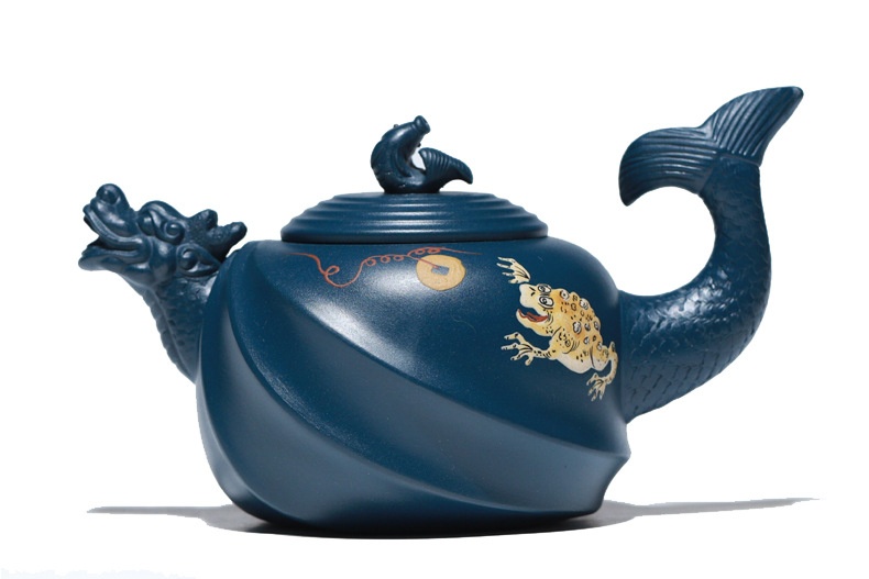 宜興紫砂壺原礦天青泥魚化龍仿生壺(450ml) 商品詳情圖 19