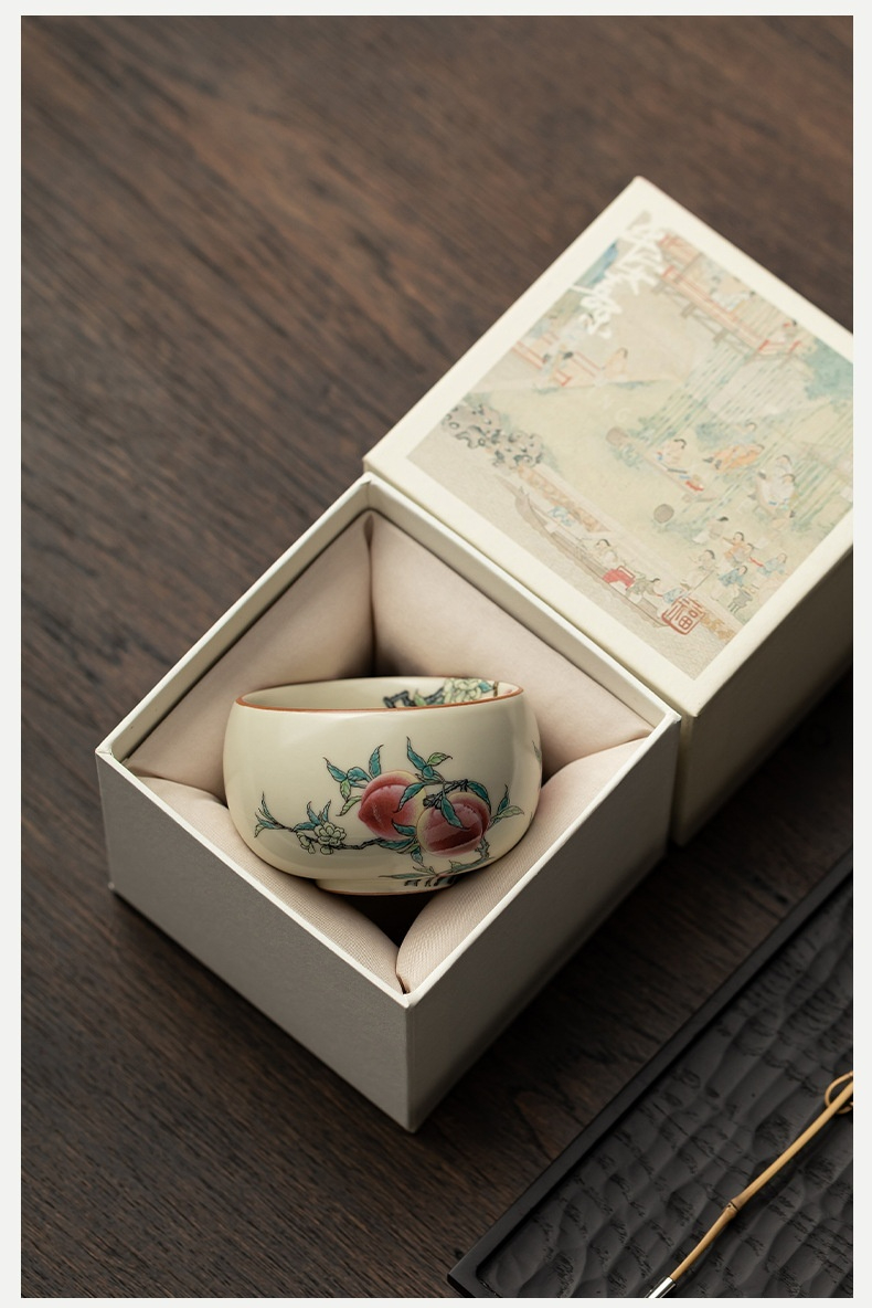 仿古汝窯九桃羅漢杯 商品詳情圖 2