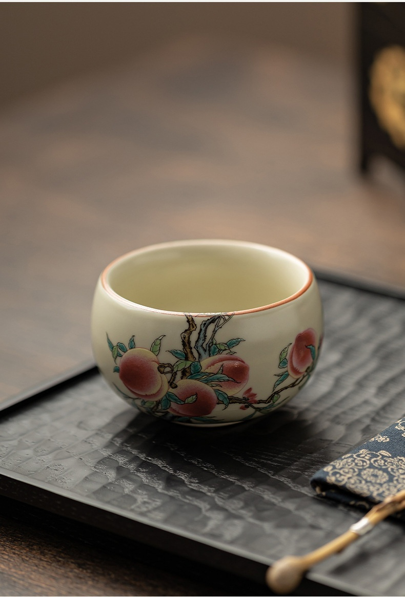 仿古汝窯九桃羅漢杯 商品詳情圖 7