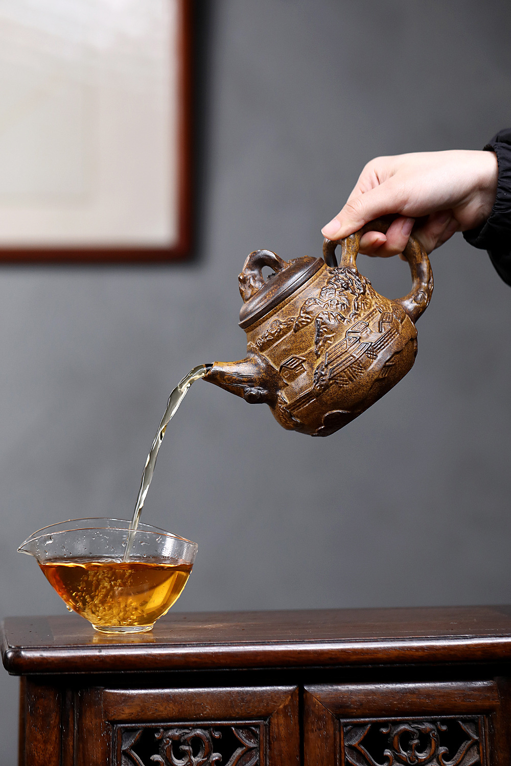 宜興紫砂壺原礦段泥浮雕葫蘆壺(500ml) 商品詳情圖 9