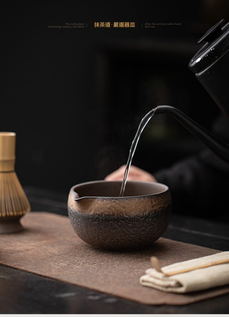 日本鐵釉粗陶抹茶碗 宋風點茶器具 茶道杯 商品詳情圖 10