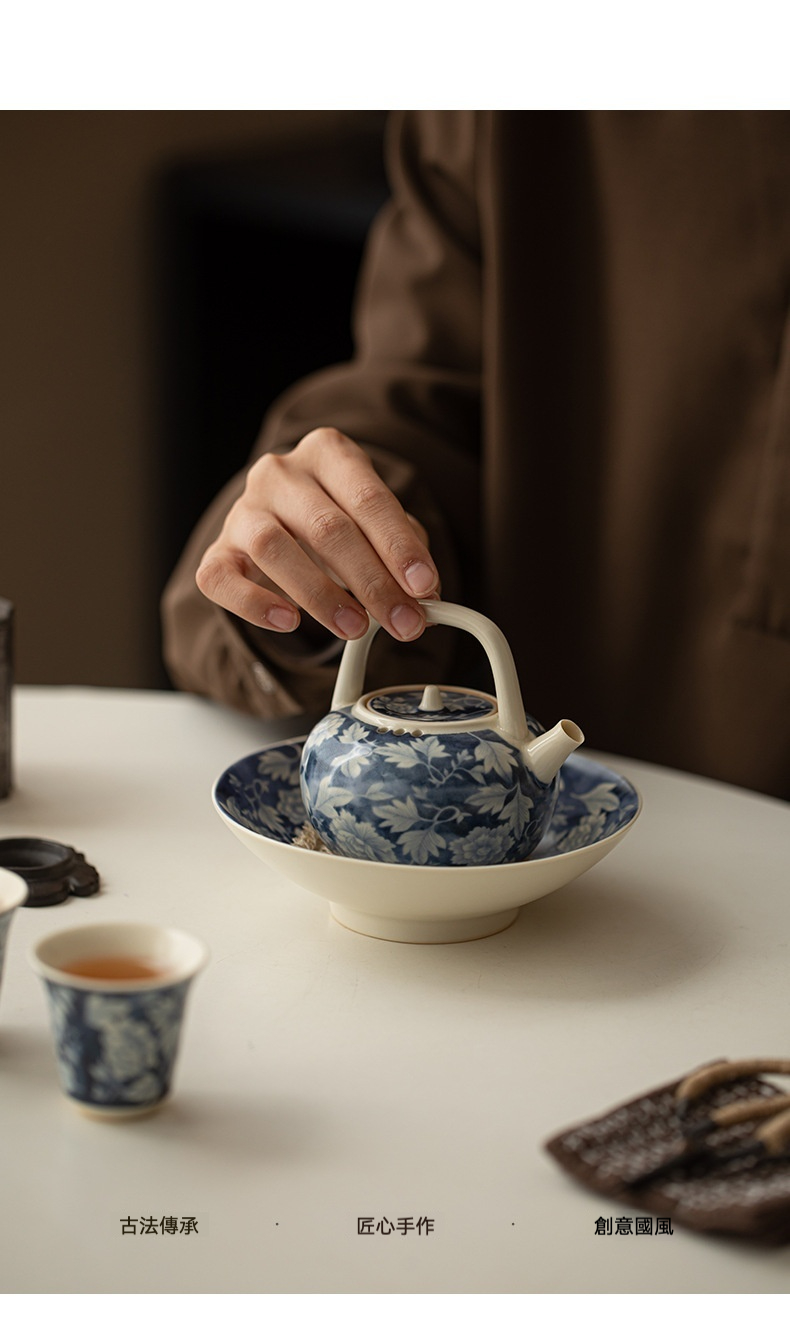蘇打釉元青花陶瓷壺承 商品詳情圖 3