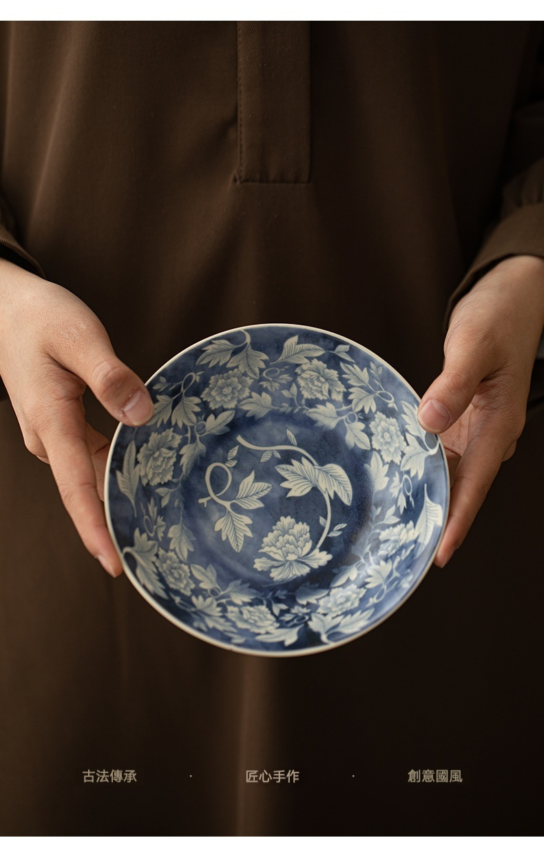 蘇打釉元青花陶瓷壺承 商品詳情圖 6