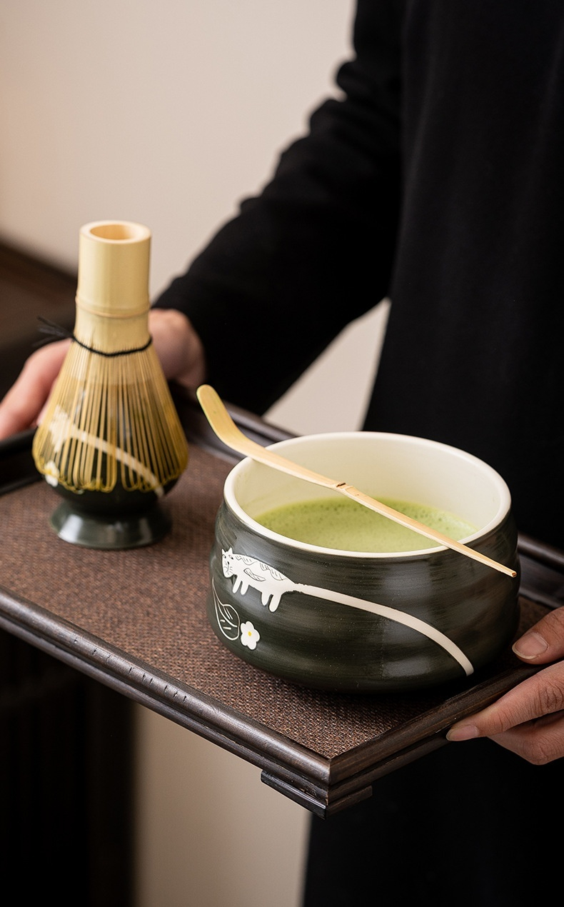 點茶 - 粉引手繪日式抹茶四件組 商品詳情圖 3