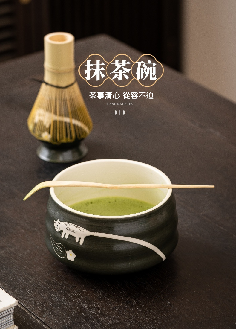 點茶 - 粉引手繪日式抹茶四件組 商品詳情圖 8