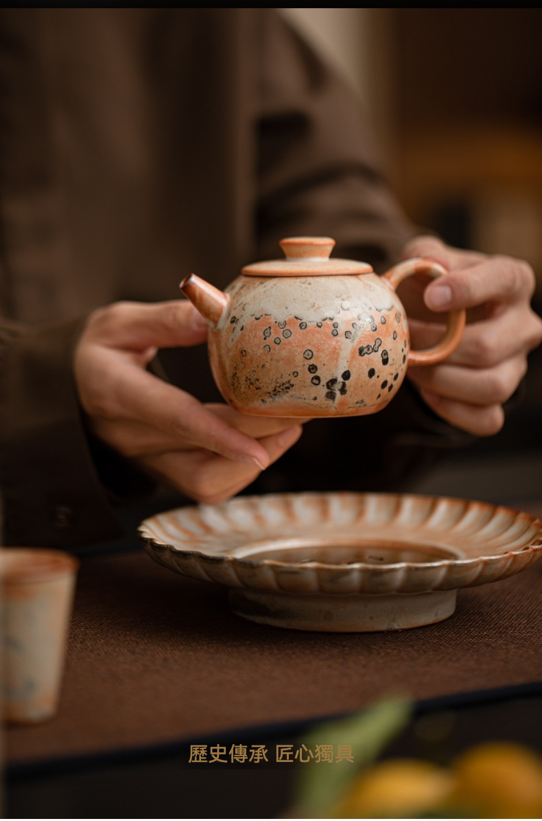 日本志野燒復古陶瓷茶壺 商品詳情圖 12