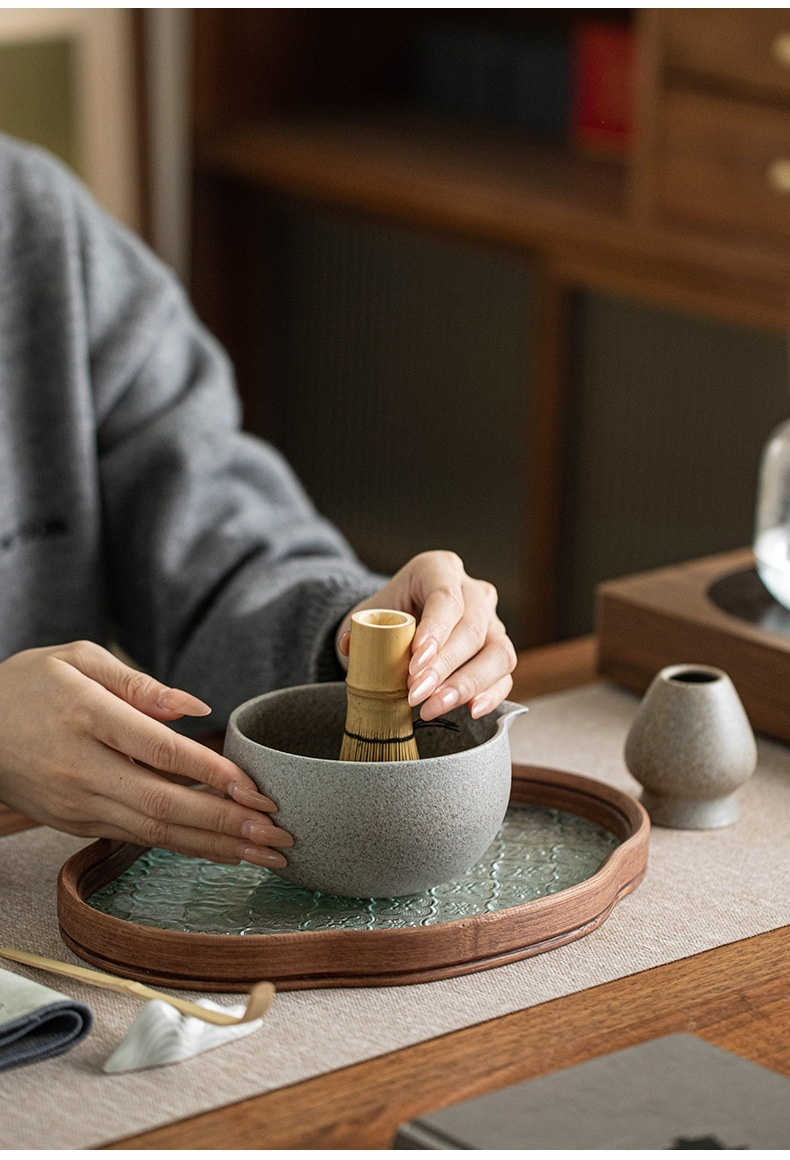 點茶 - 窯變粗陶日式抹茶九件組(抹茶杯茶盤款) 商品詳情圖 6