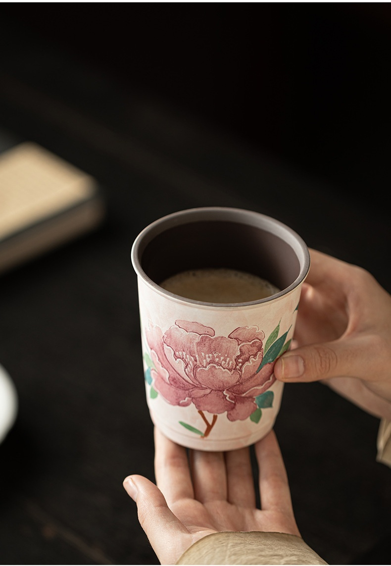 老岩泥淡妝牡丹可樂杯 商品詳情圖 9