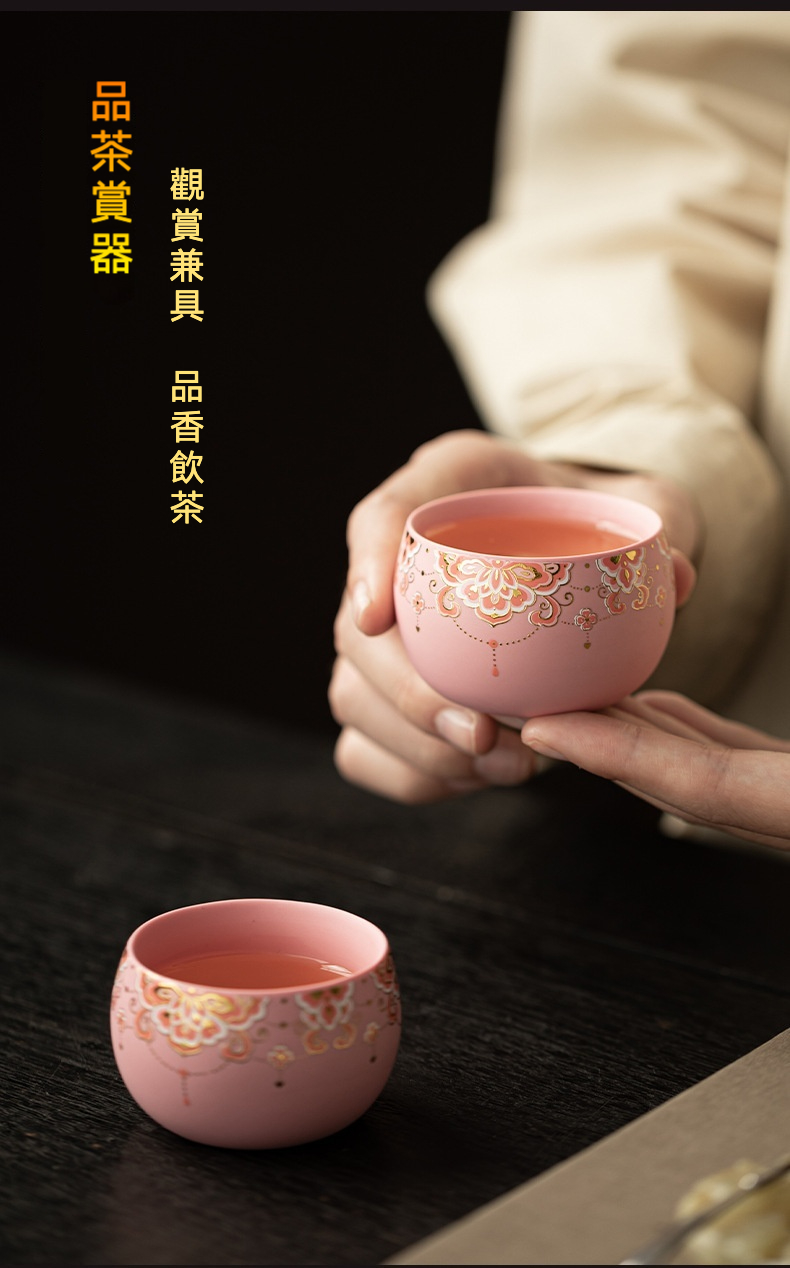 粉紫砂團花紋一壺兩杯套組 商品詳情圖 11
