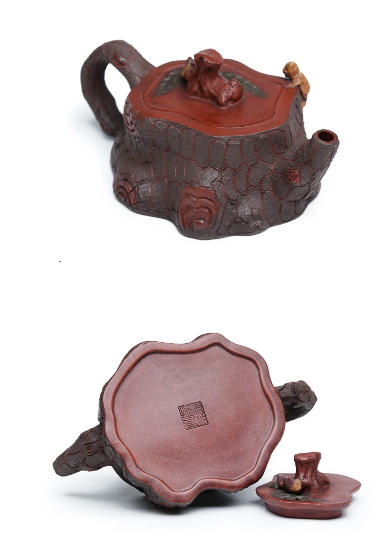 宜興紫砂壺原礦紅泥樹樁仿生壺 (300ml) 商品詳情圖 11