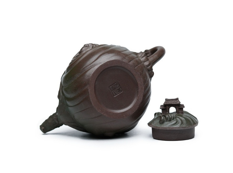宜興紫砂壺原礦紫泥魚躍龍門仿生壺(540ml) 商品詳情圖 11