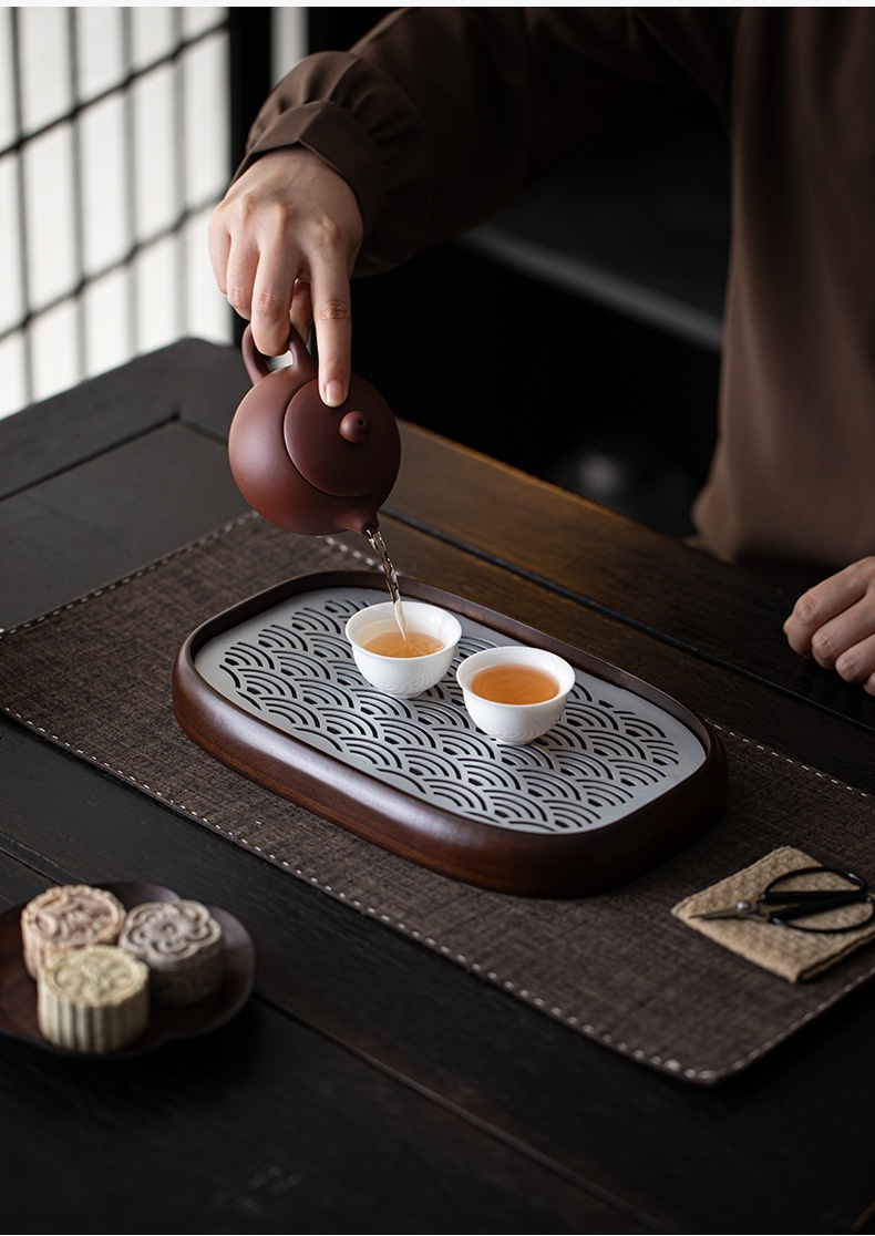 天然竹木合金祥雲茶盤 商品詳情圖 8