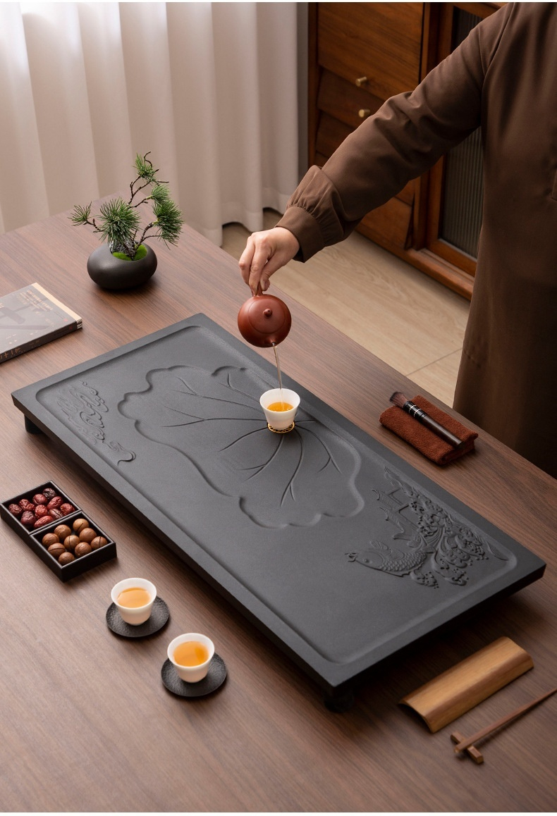浮雕魚戲蓮蓬茶盤 商品詳情圖 8