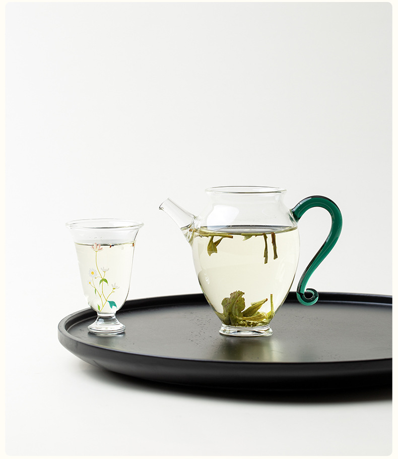 高硼硅玻璃綠茶壺茶杯組 耐熱泡茶器組 伴手禮 商品詳情圖 9