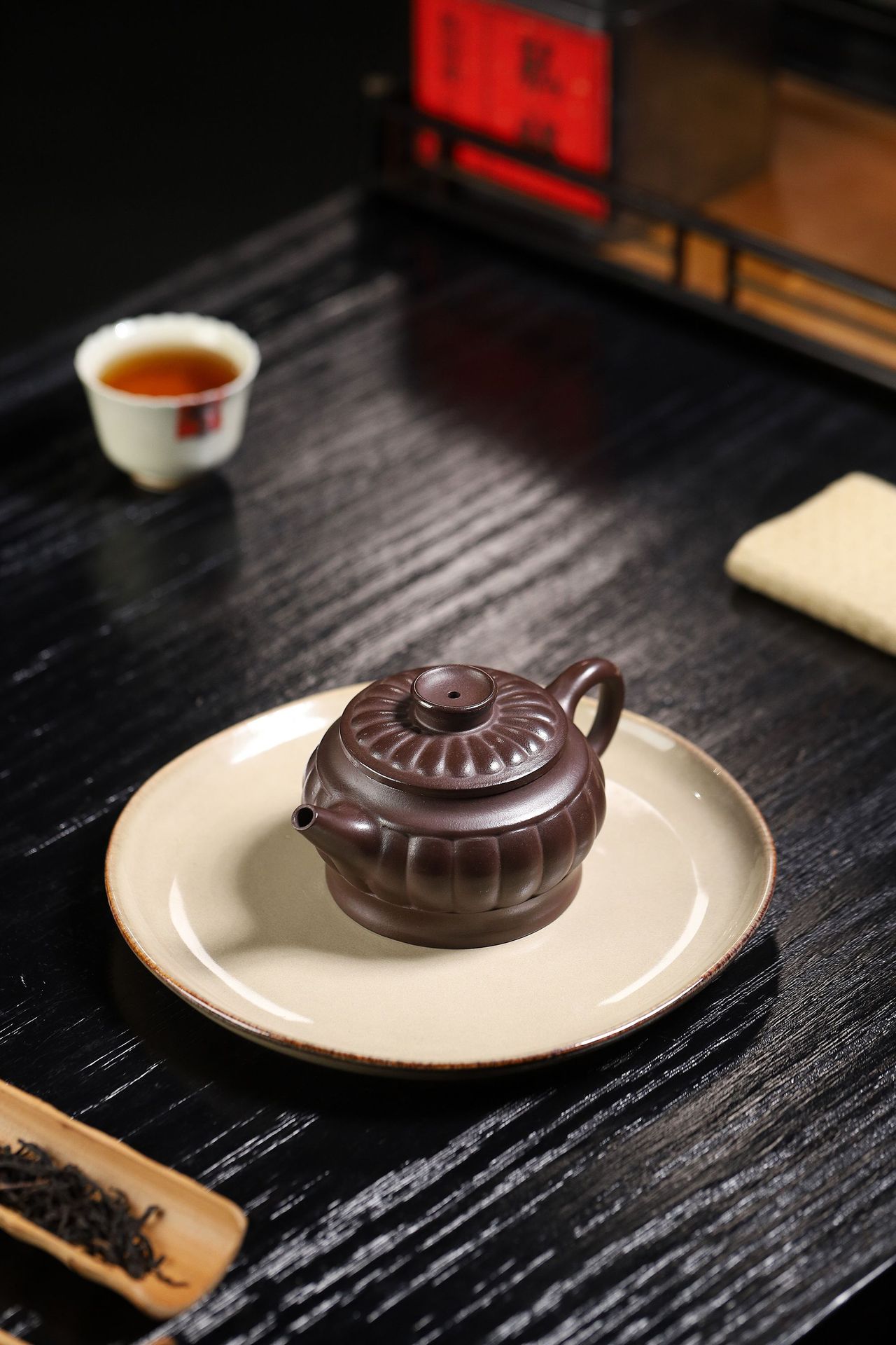 宜興紫砂壺原礦石紅筋紋菊蕾壺(220ml) 商品詳情圖 6