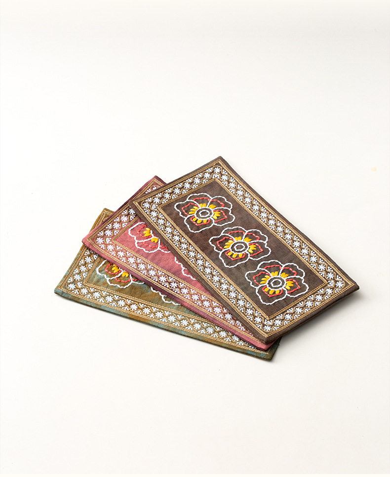 刺繡紮染寶相花茶席胡桃木茶盤套組 商品詳情圖 5
