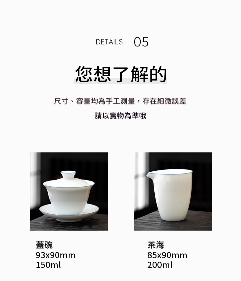 影青瓷蓋碗茶杯套組禮盒 商品詳情圖 11