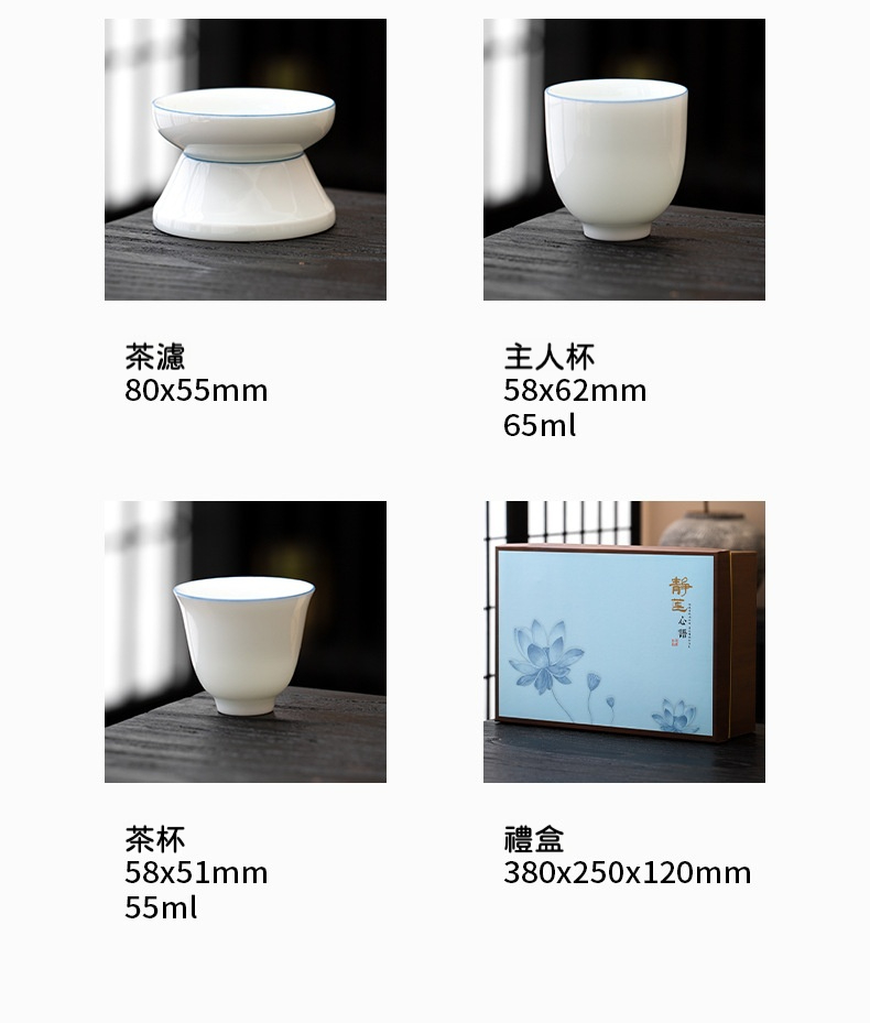 影青瓷蓋碗茶杯套組禮盒 商品詳情圖 12